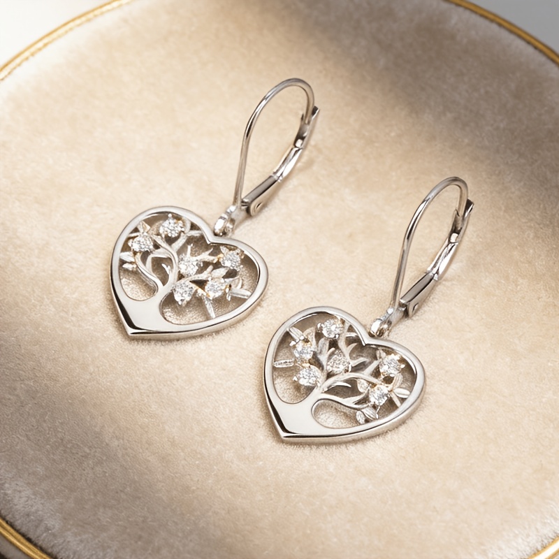 Women's Heart-Shaped Hanging Earrings, Elegant & Easy